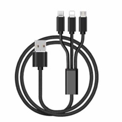 CABLE FAST CHARGE 3-IN-1 TYPE C/MICRO B/LIGHTNING